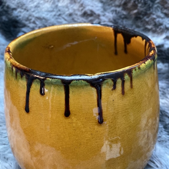 Glazed ceramic saucepan/casserole yellow ceramic pot - Picture 11 of 16